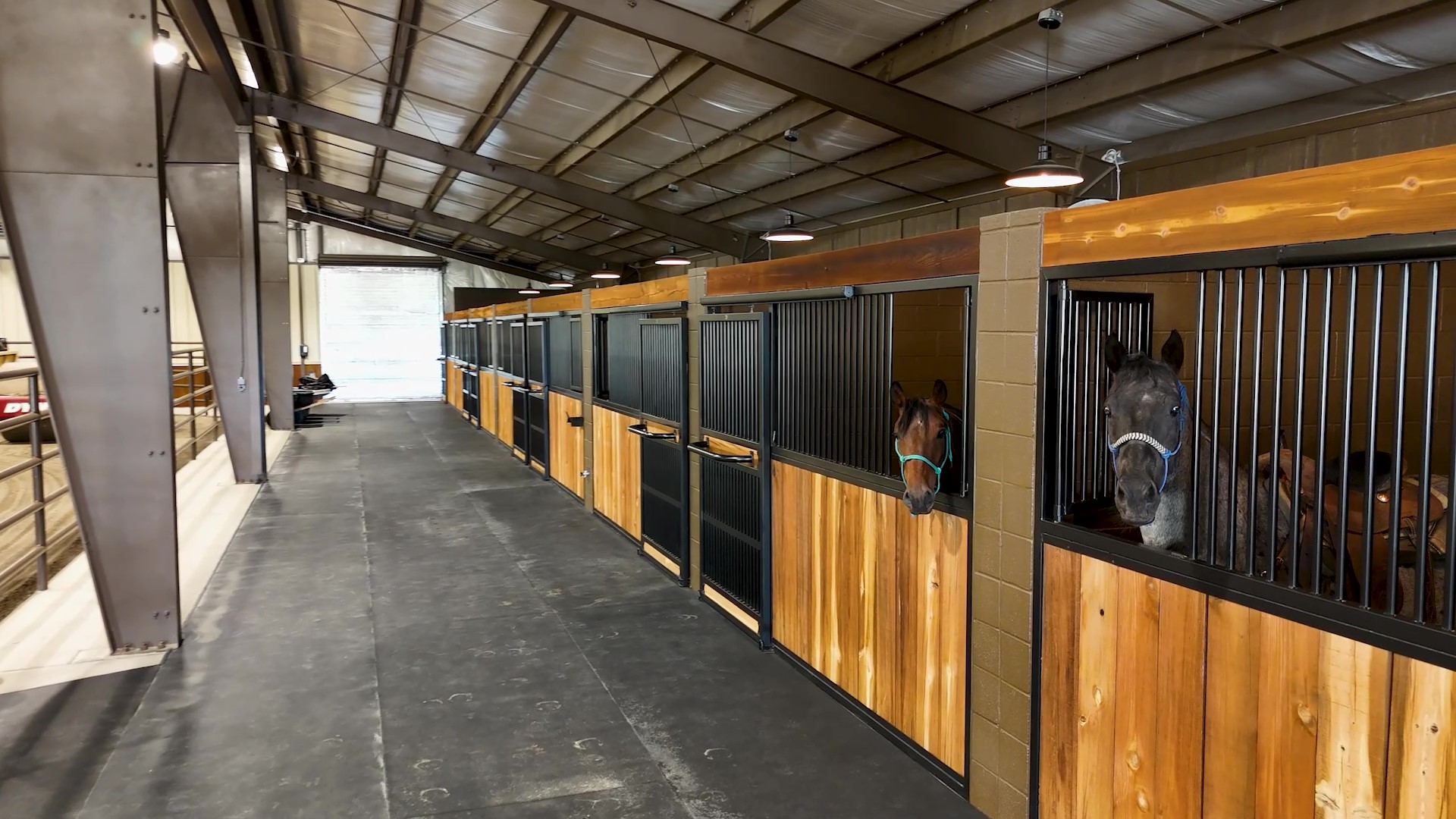 Indoor horse stalls