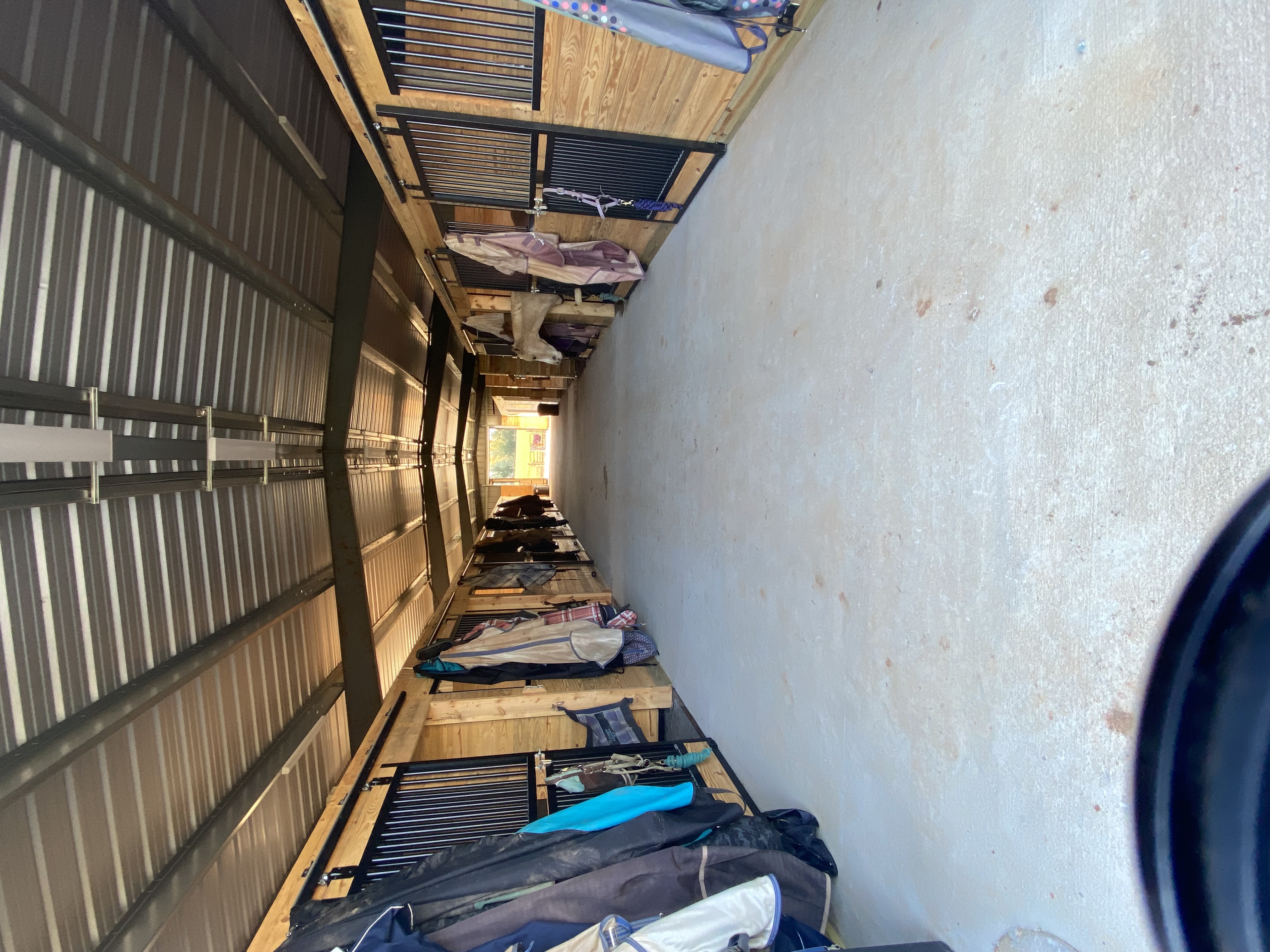 10-stall, center aisle barn