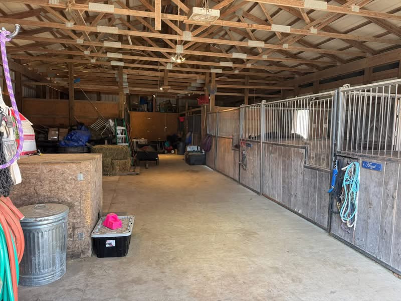 Inside barn