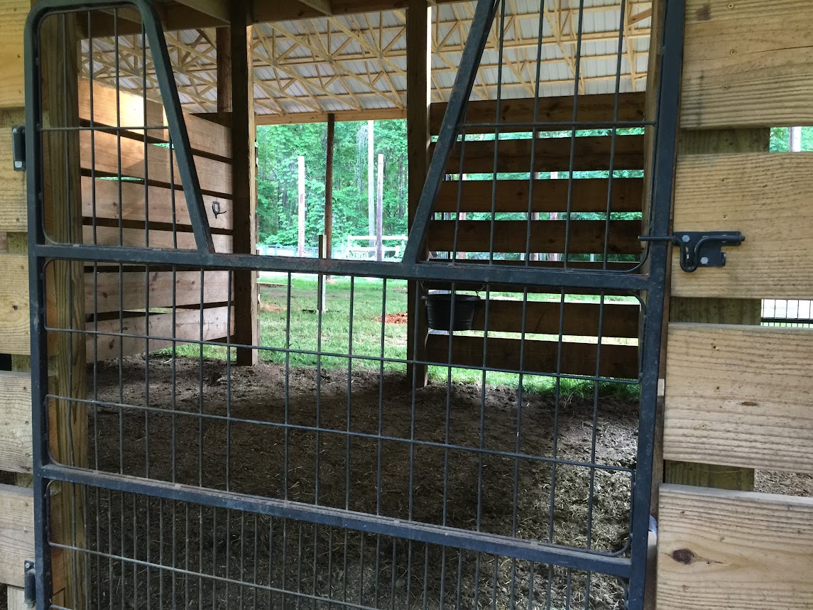 12x12 stalls with double sided doors-to ring or pasture