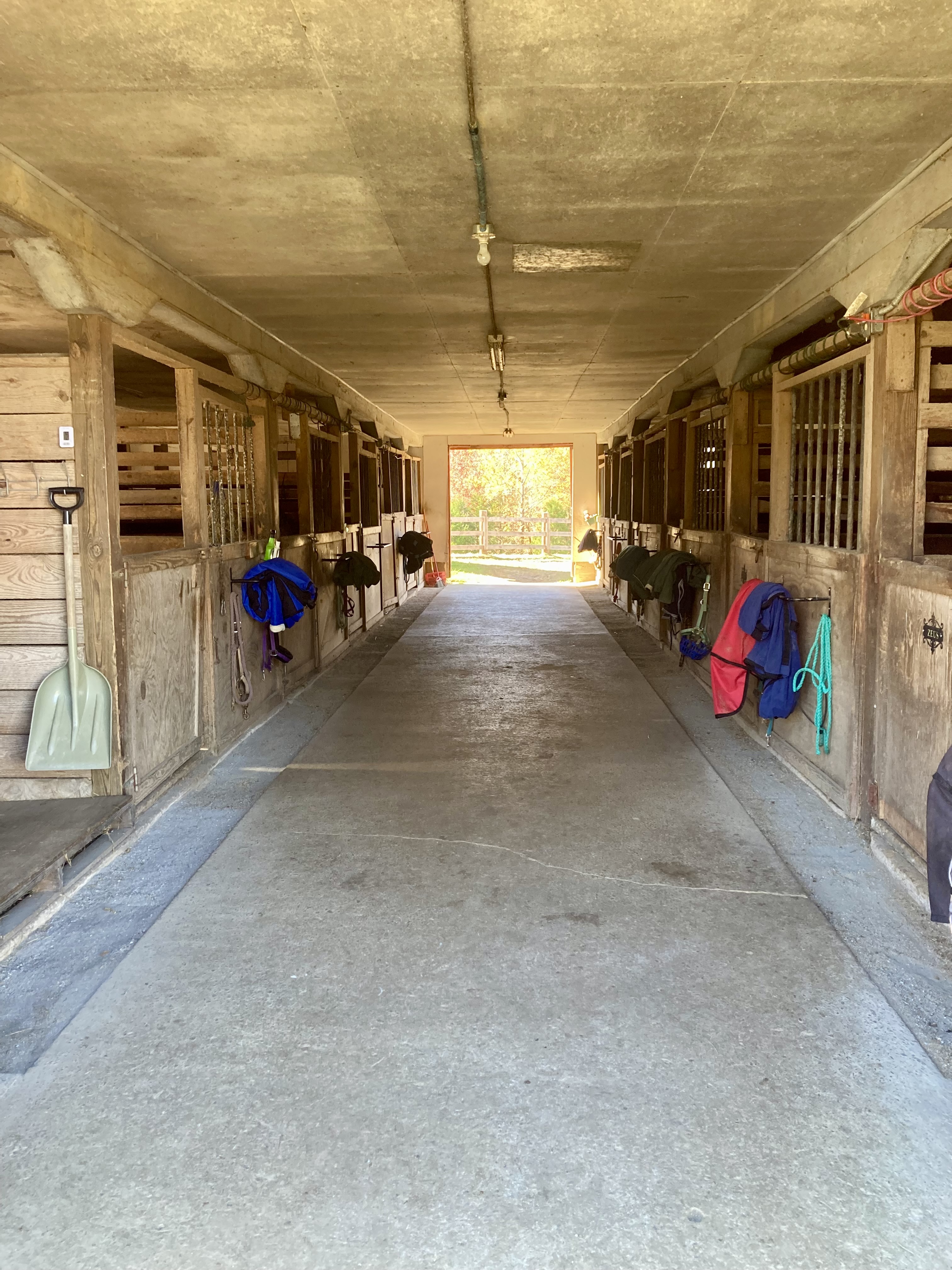 We have two barn aisles, this is the main one.