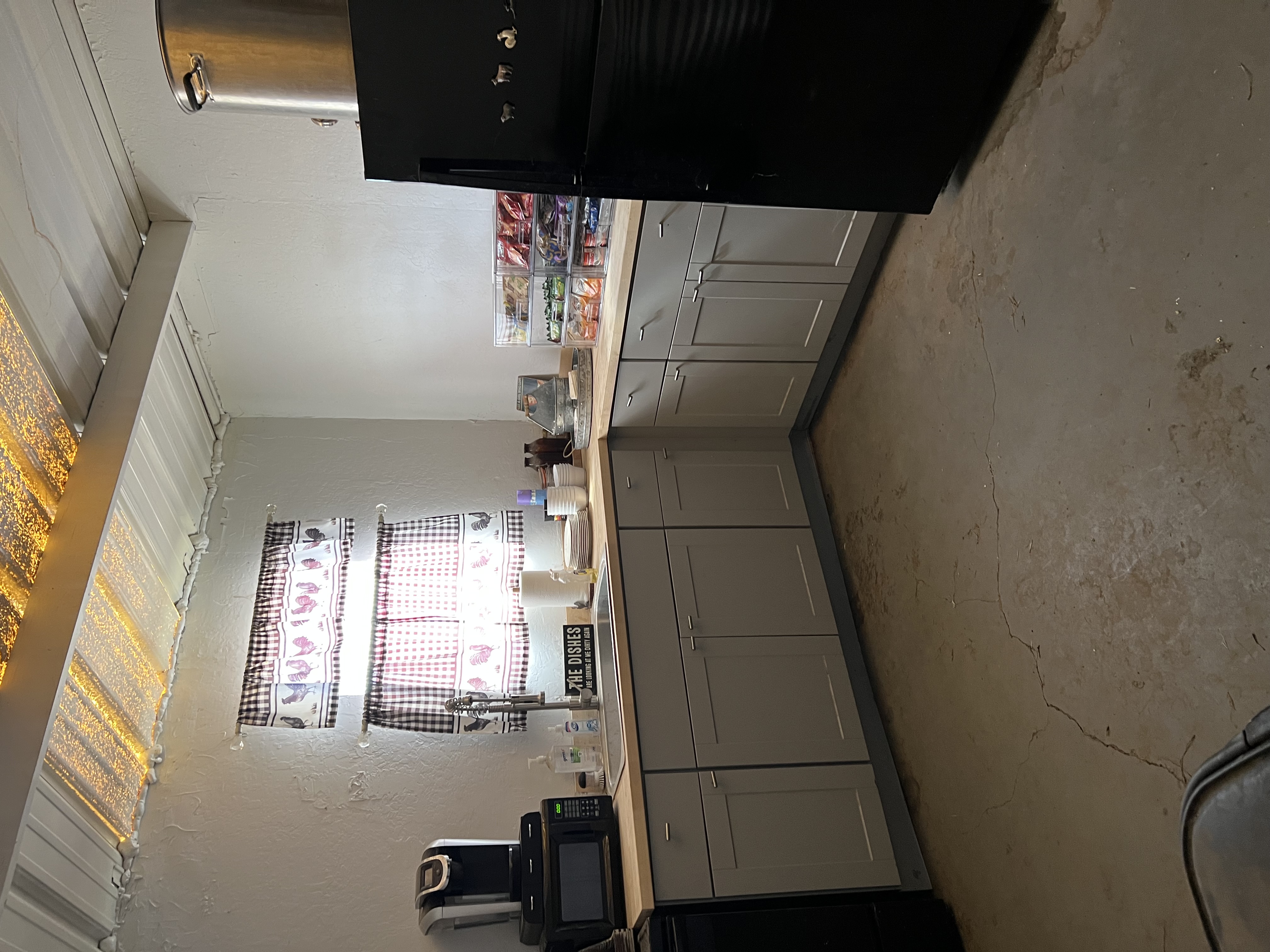 Kitchen loaded with snacks and beverages