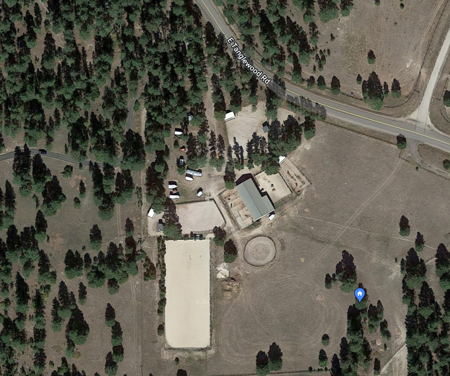 Ariel view of Tanglewood Ranch