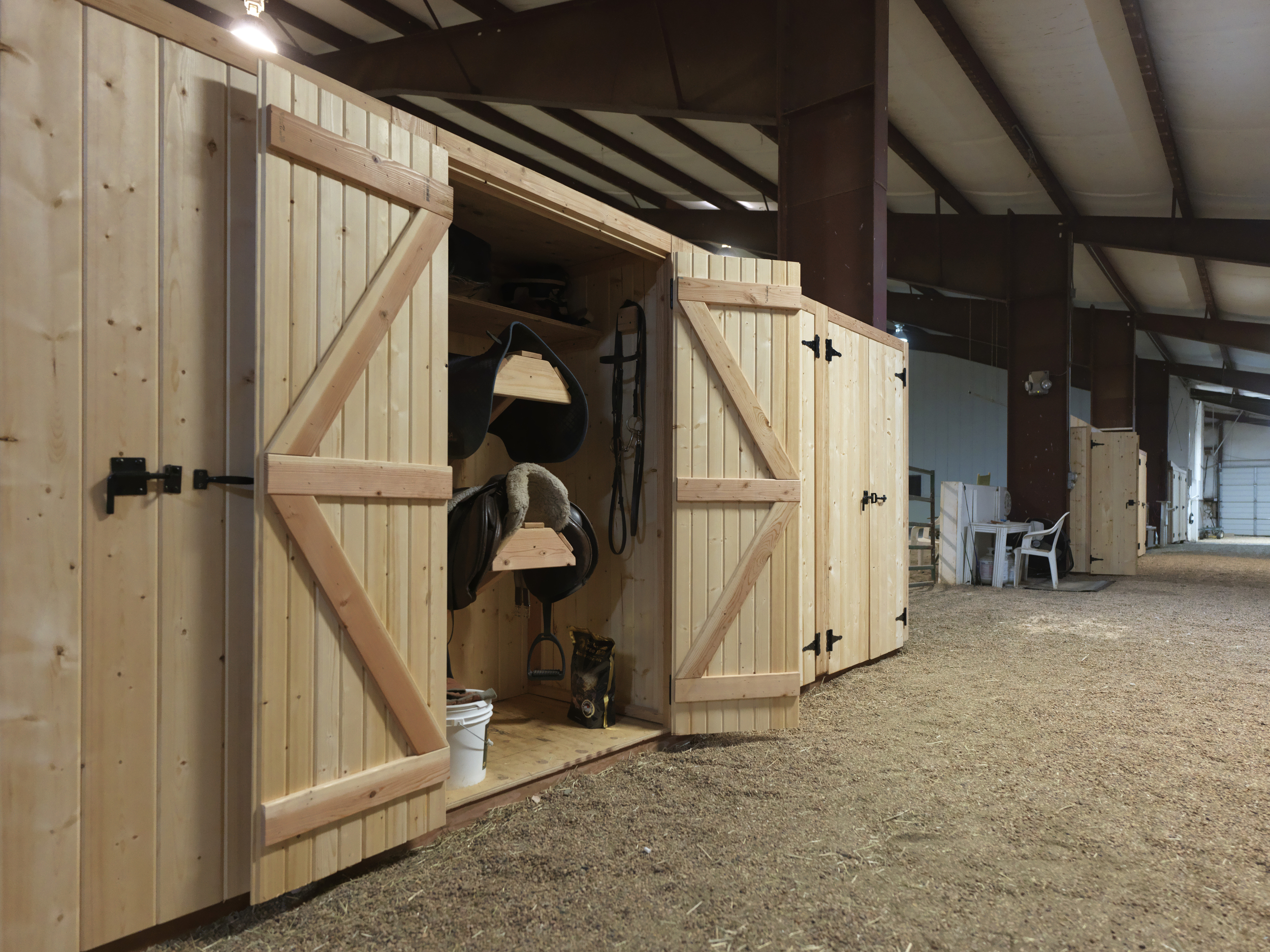 Custom built Amish tack lockers