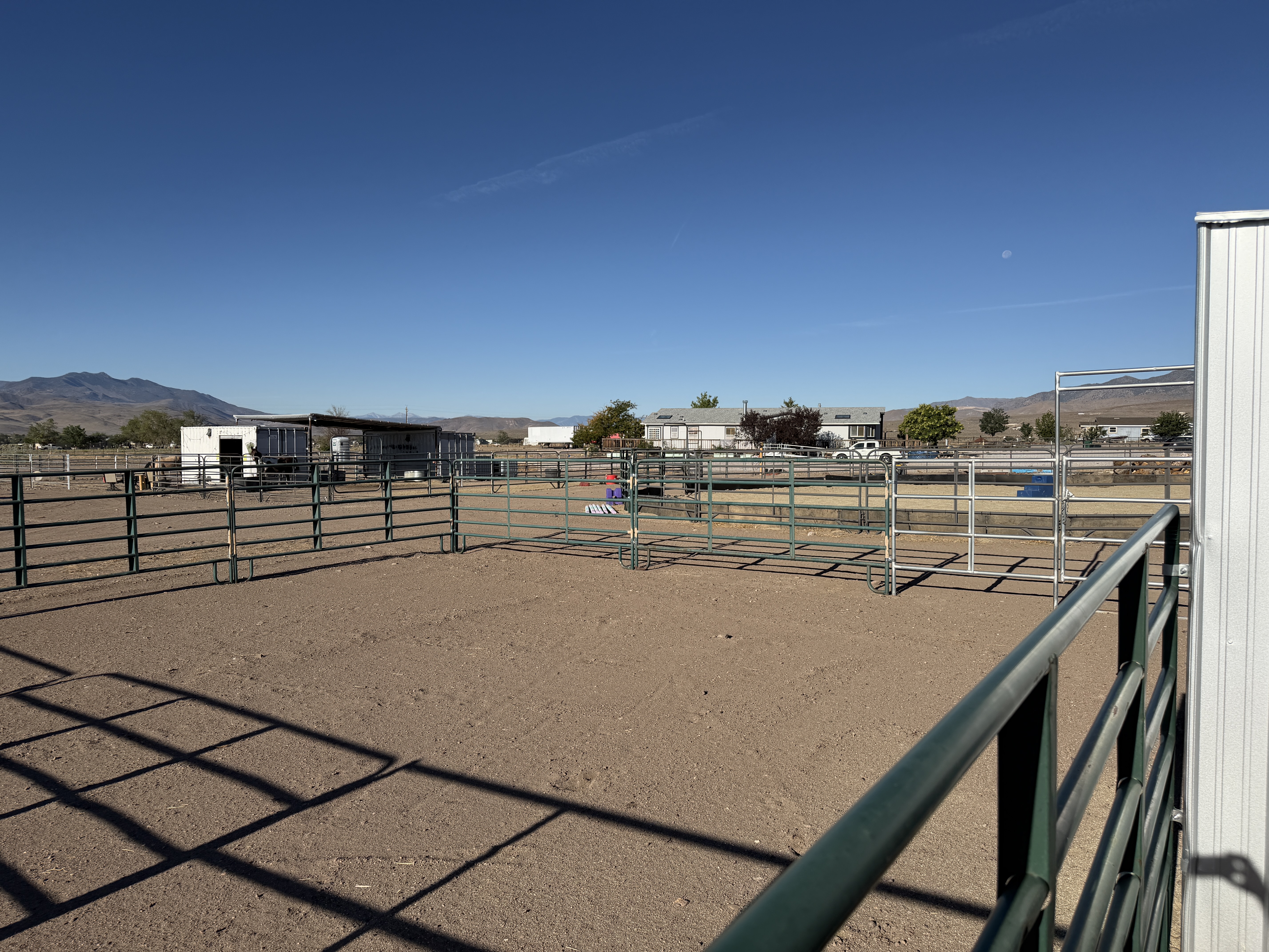 View of paddocks, round pen & other 3 paddocks