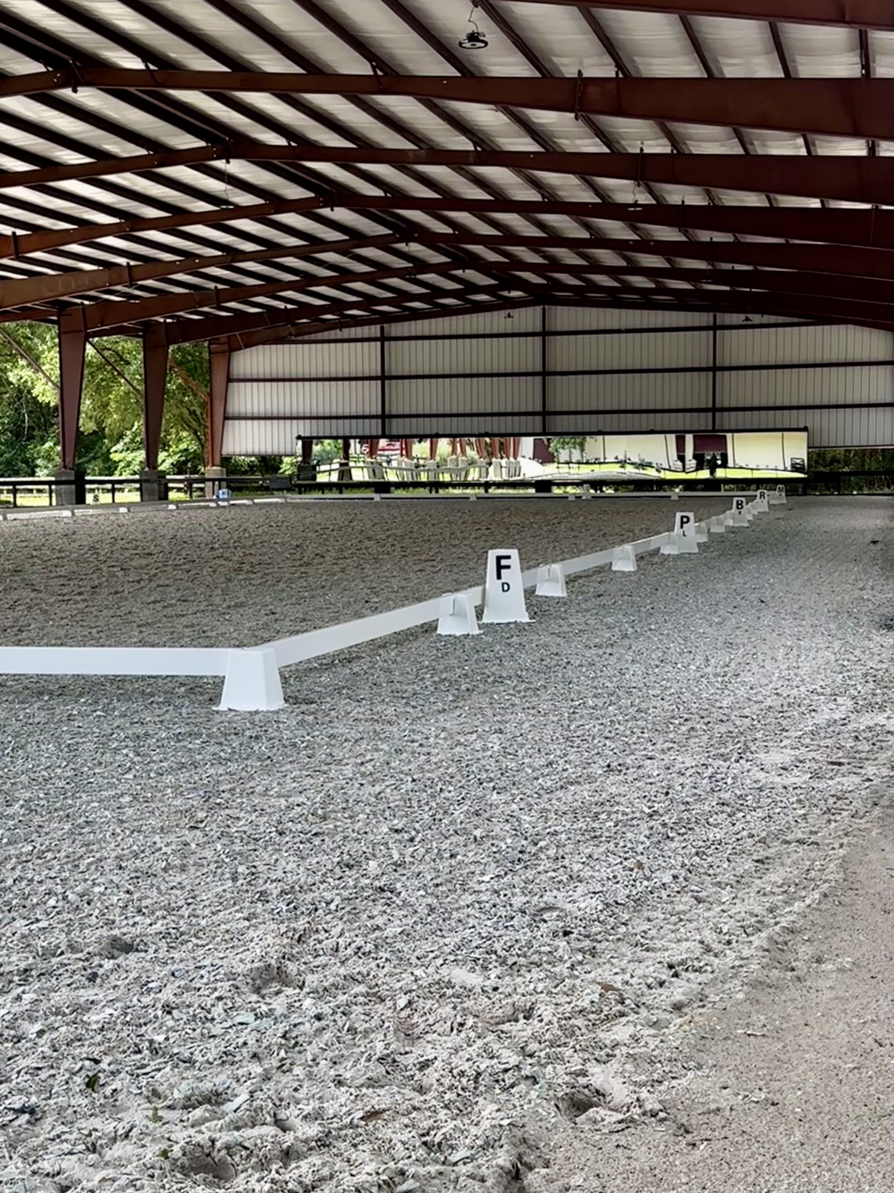 Covered arena with lights