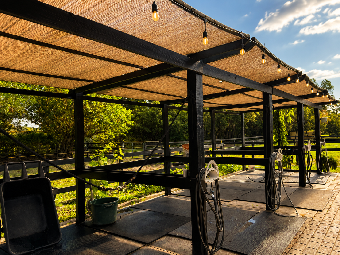 Shaded wash racks