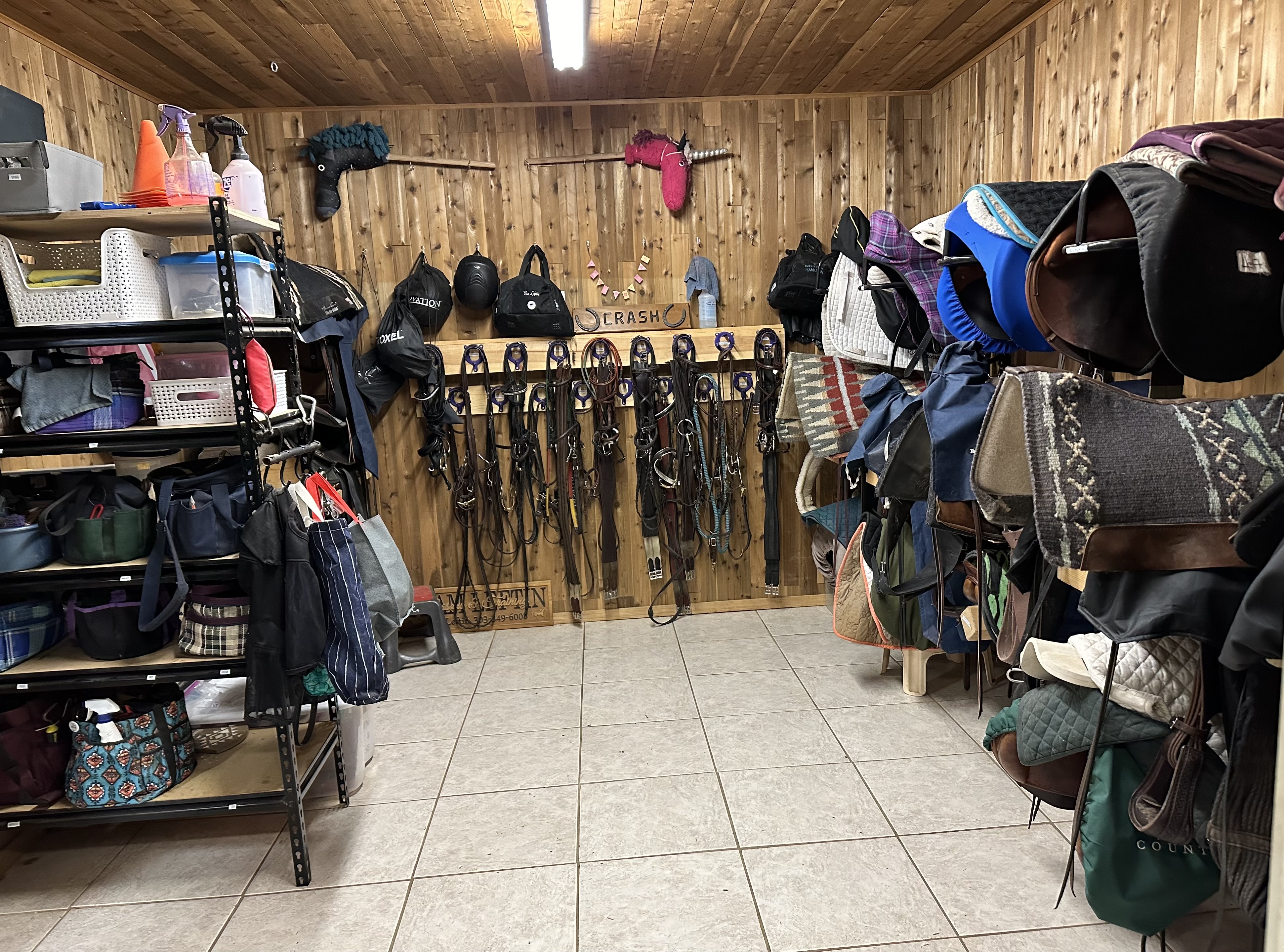 Hidden Lane Stable tidy tack room