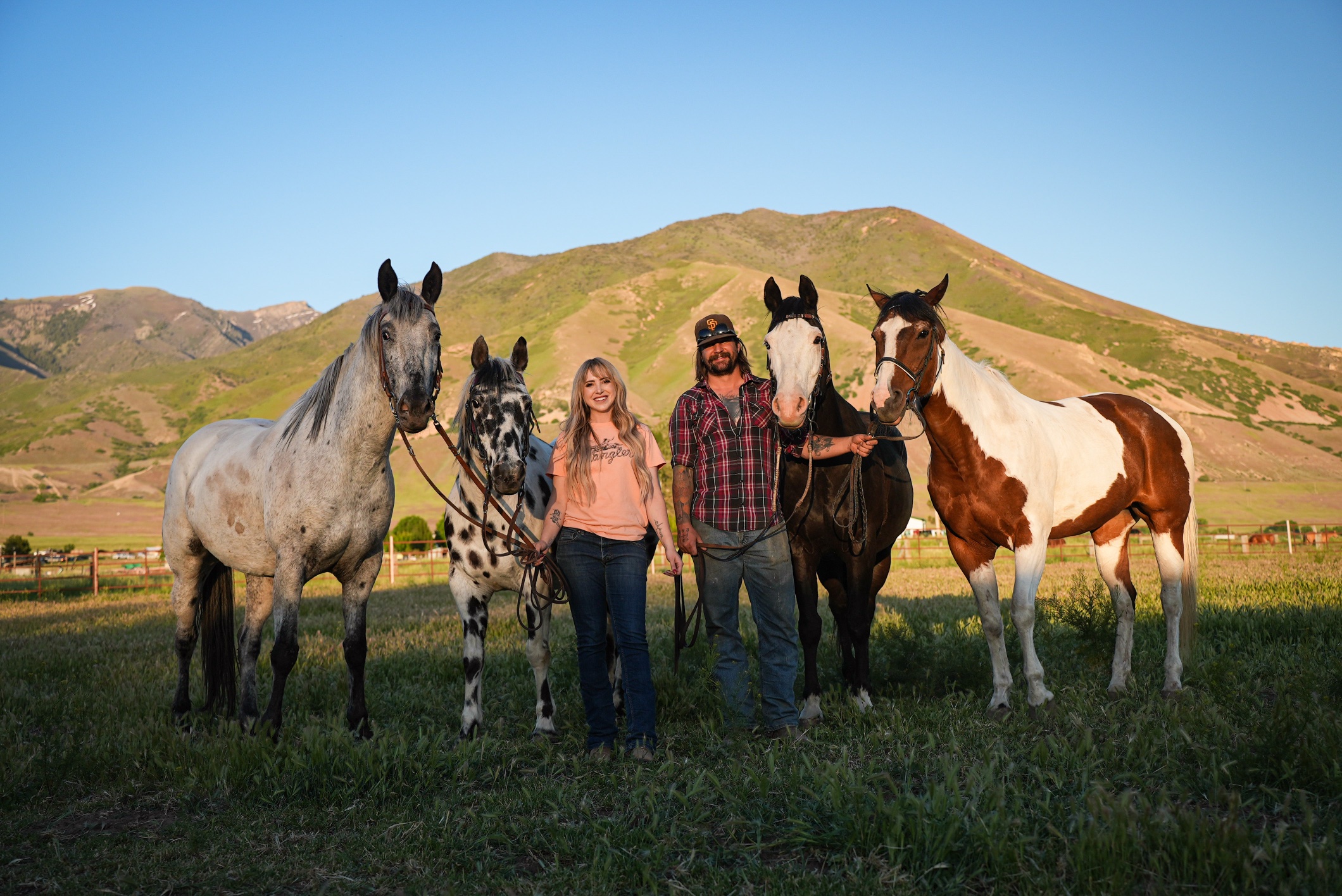 Owners Mitch and Amanda Moncur with the horses