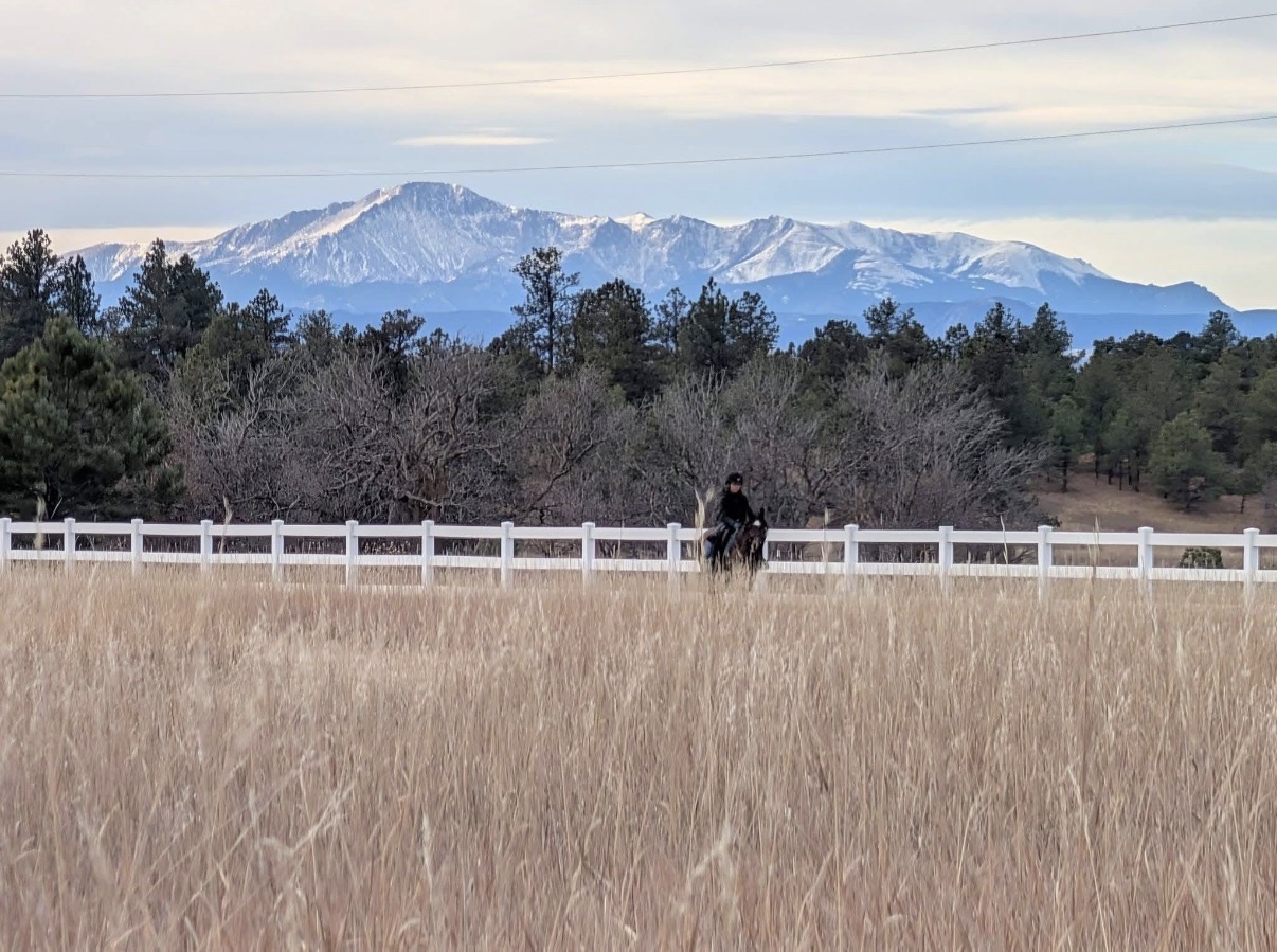 Trails with Pikes Peak behind it