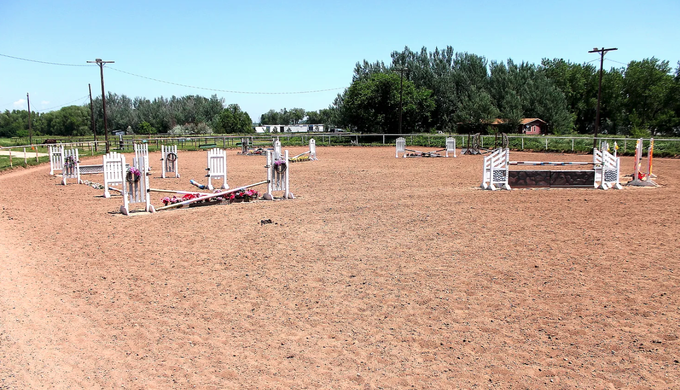 One of the outdoor arenas