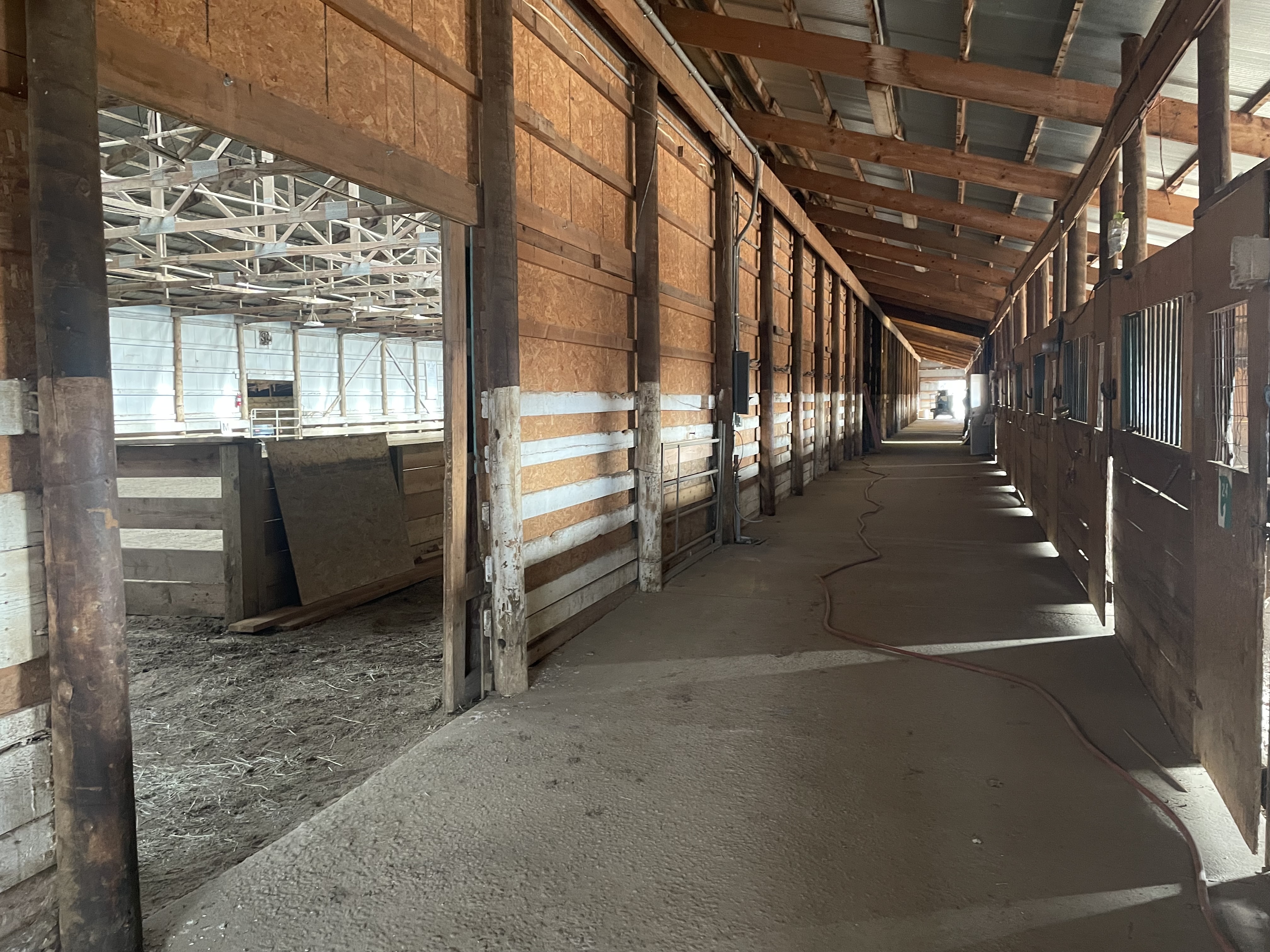 Stalls with runs and glimpse of main arena