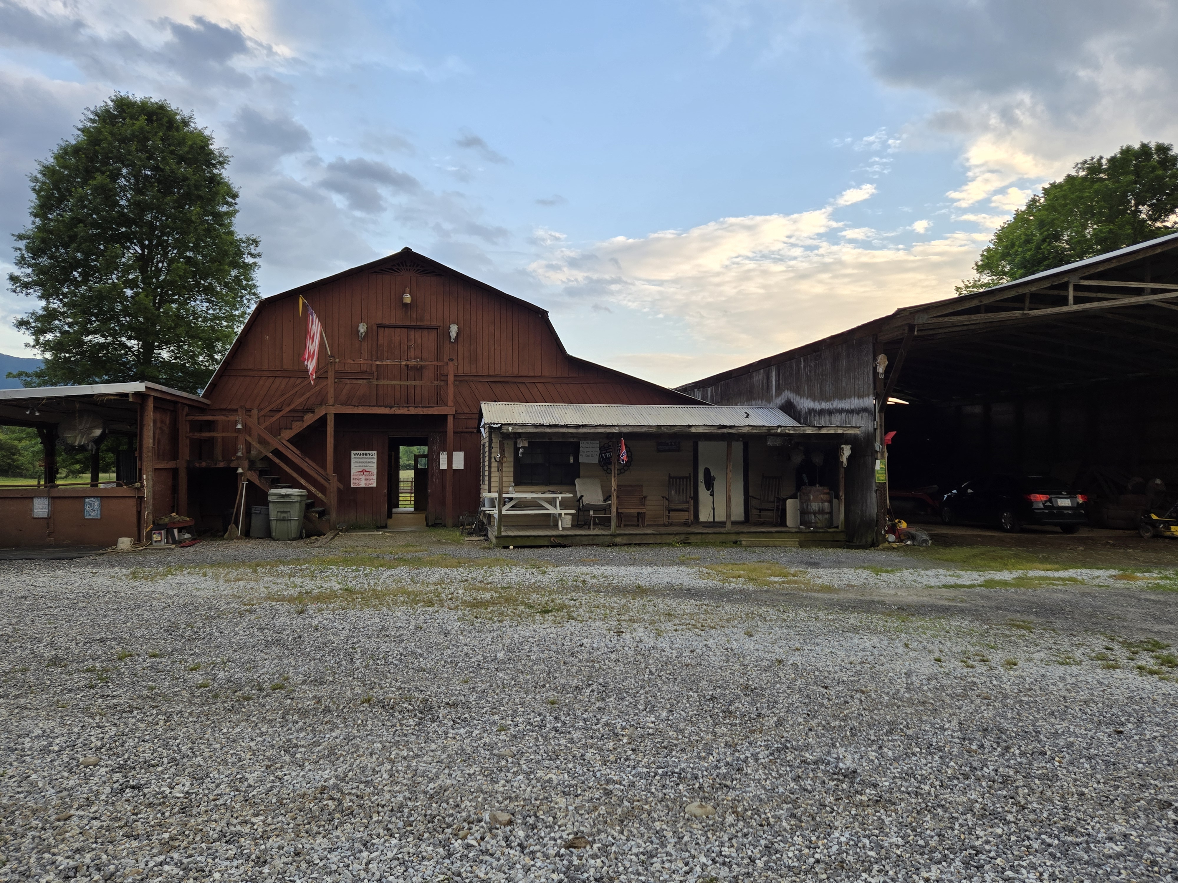 Front of barn