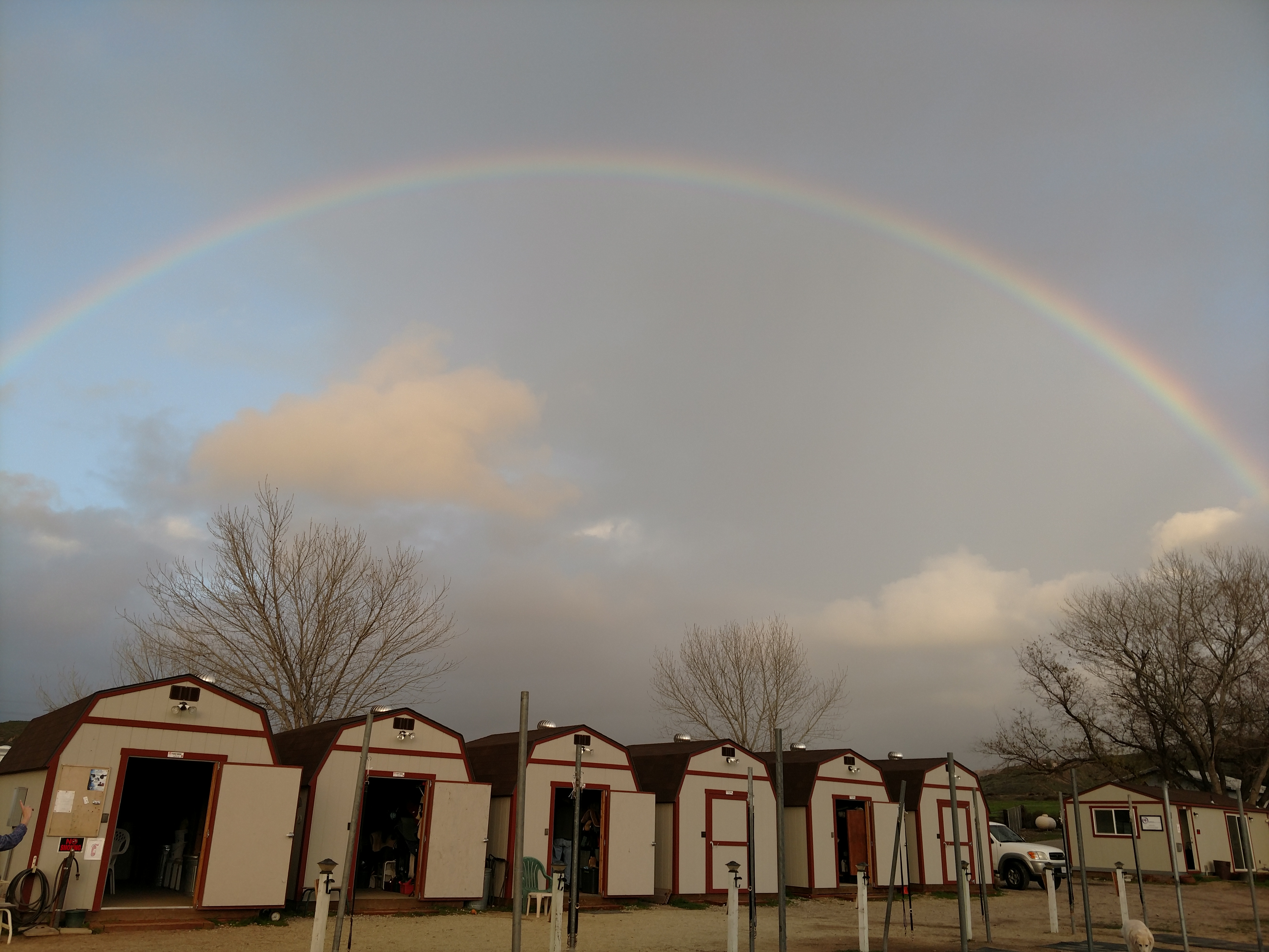 Rainbow over tack rooms