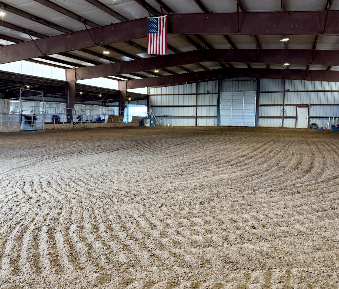 Two outdoor + one indoor arena, all with new footing + groomed daily