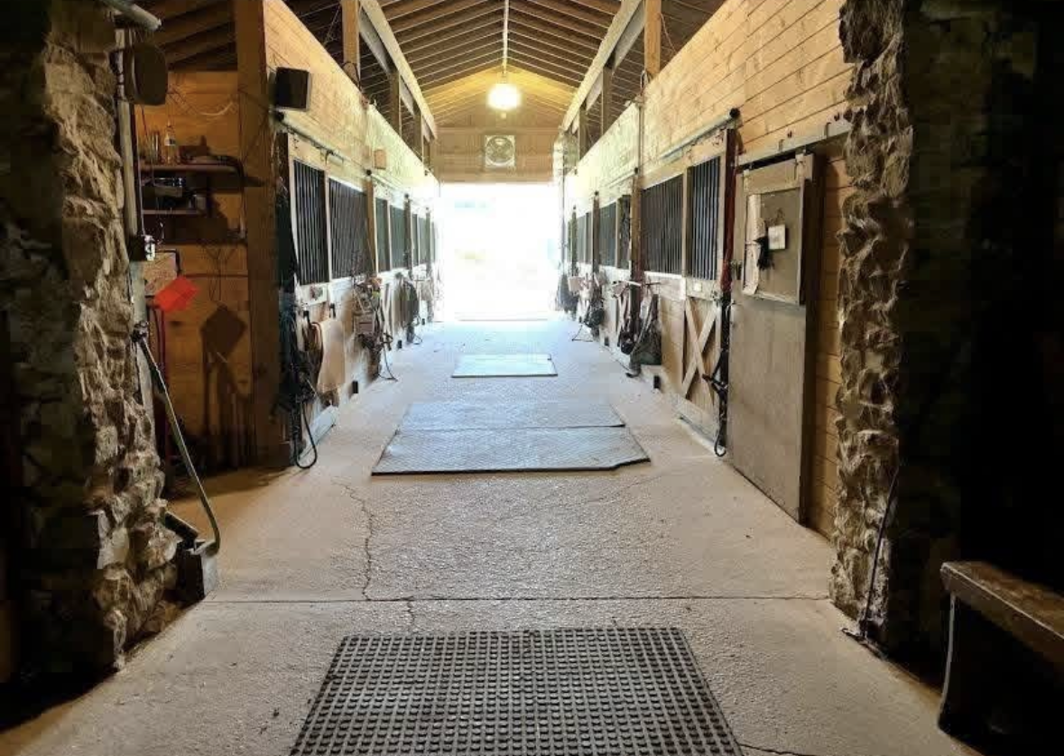 Inside the barn
