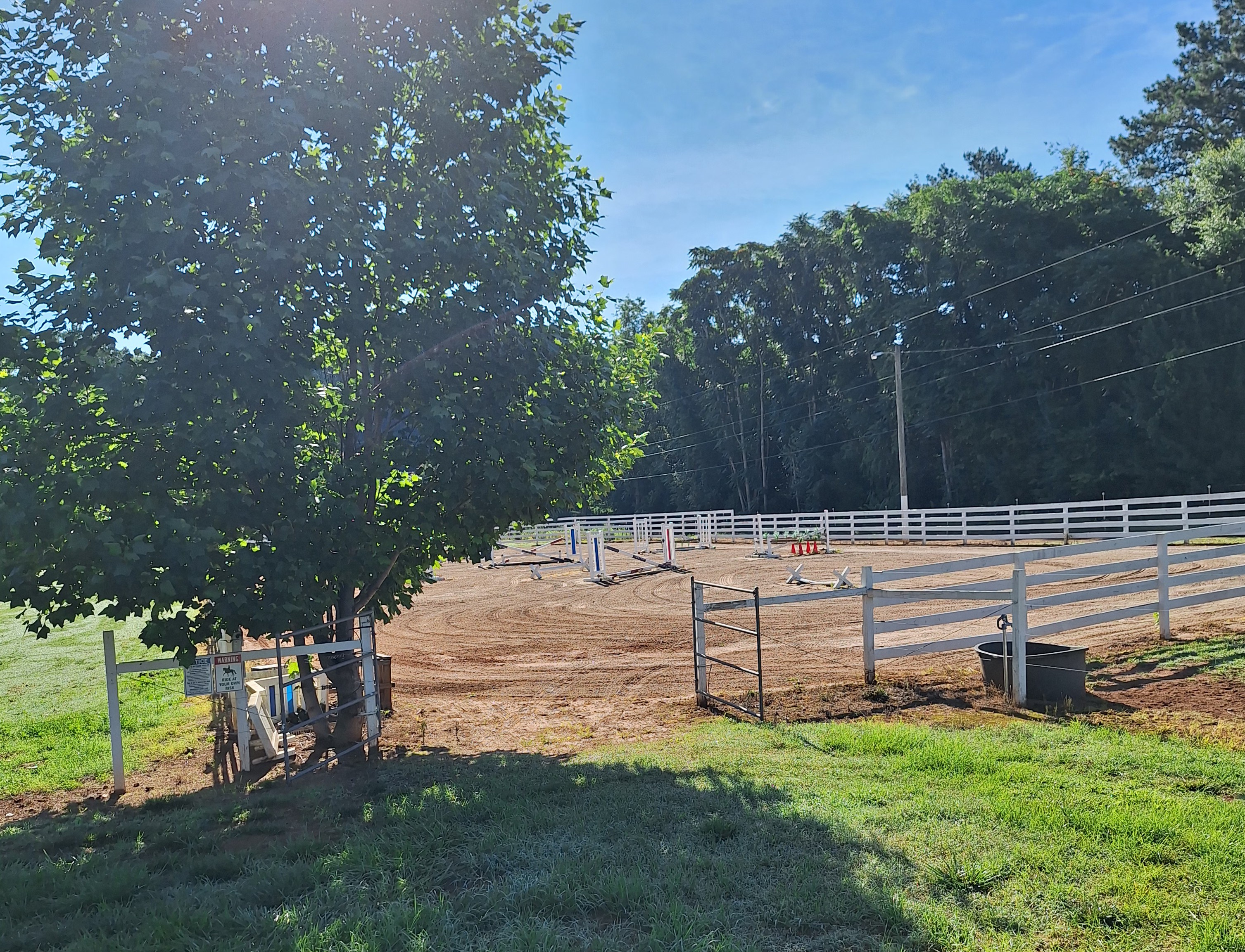 Lower arena - a lighted all-purpose 100’x192’ arena with jumps included
