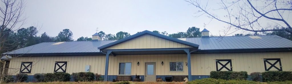 Front view of barn